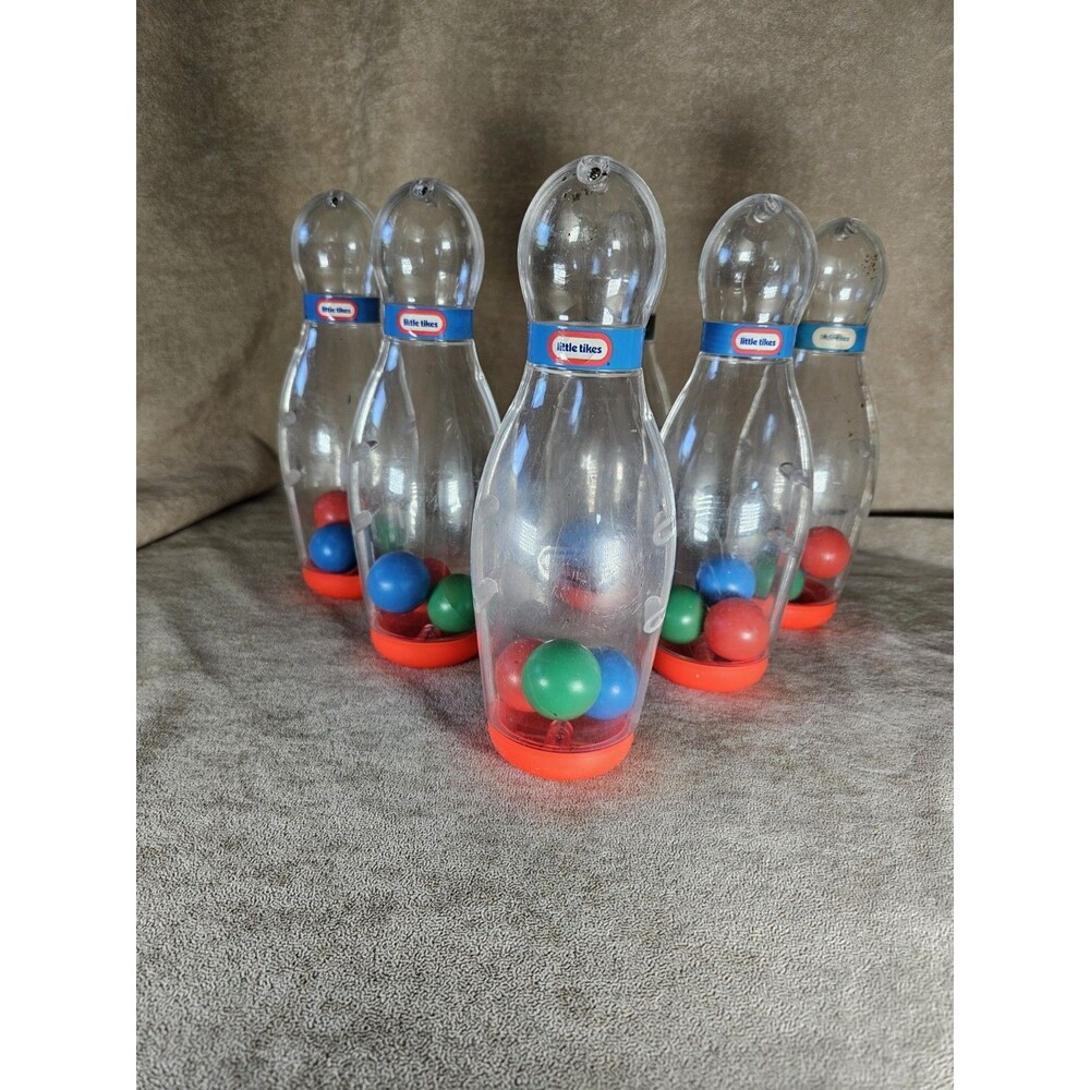 Little Tikes Clear Plastic Rattle Bowling Pin Toy Replacement Part / Piece (6)